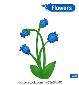 Abstract blue flowers isolated