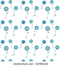 Abstract Blue Flowers Pattern
