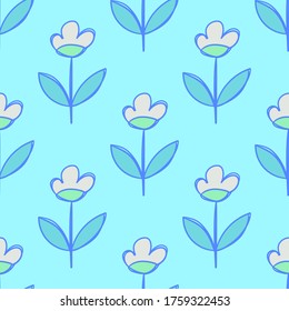 Abstract Blue Flowers Pattern, Wedding Flowers Pattern, Vector Illustration EPS 10.