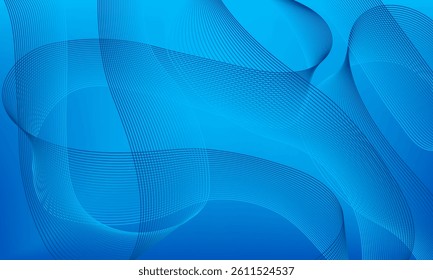 Abstract Blue Flowing Lines Digital Art 
