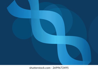 Abstract blue flowing ribbons with transparency create a modern, dynamic background for technology or corporate themes.