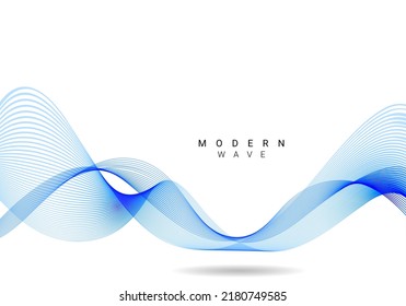 Resumen de diseño de fondo moderno de la línea de onda suave de la curva azul que fluye