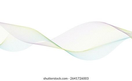 Abstract blue flowing wave futuristic lines isolated on white background.