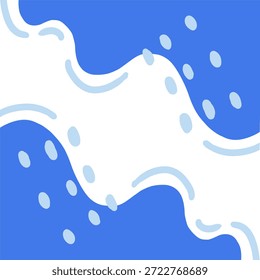 Abstract Blue Flowy Shape Frame