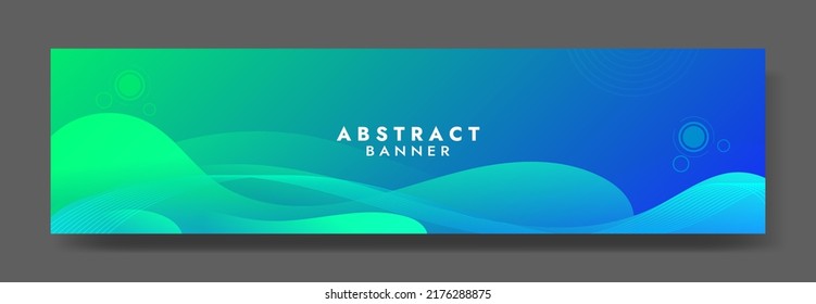 Abstract Blue Fluid Banner Template. Modern background design. gradient color. Dynamic Waves. Liquid shapes composition. Fit for banners