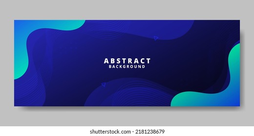 Abstract Blue Fluid Banner Template. Modern background design. gradient color. Dynamic Waves. Liquid shapes composition. Fit for banners