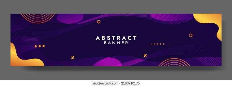 Abstract Blue Fluid Banner Template. Modern background design. gradient color. Dynamic Waves. Liquid shapes composition. Fit for banners