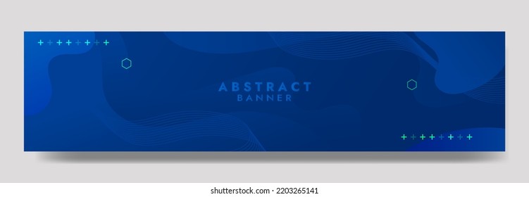 Abstrakte Blauer-Fluid-Banner-Vorlage. Modernes Hintergrunddesign. Farbverlauf-Farbe. Dynamische Wellen. Zusammensetzung der flüssigen Formen Fit für Banner