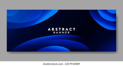 Abstract Blue Fluid Banner Template. Modern background design. gradient color. Dynamic Waves. Liquid shapes composition. Fit for banners