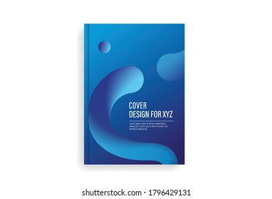 Abstract blue fluid gradient cover design