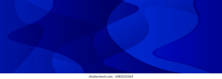 Abstract Blue fluid gradient Geometric banner design background.