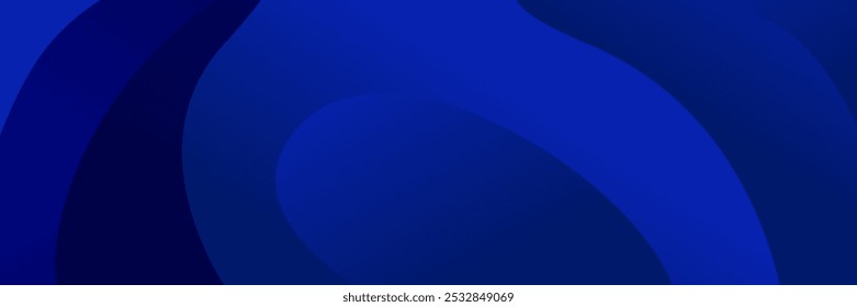 Abstract Blue fluid gradient Geometric banner design background.
