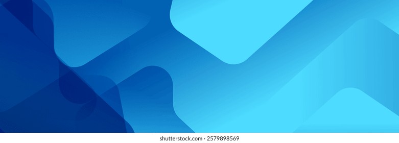 Abstract Blue fluid gradient Geometric banner design background.