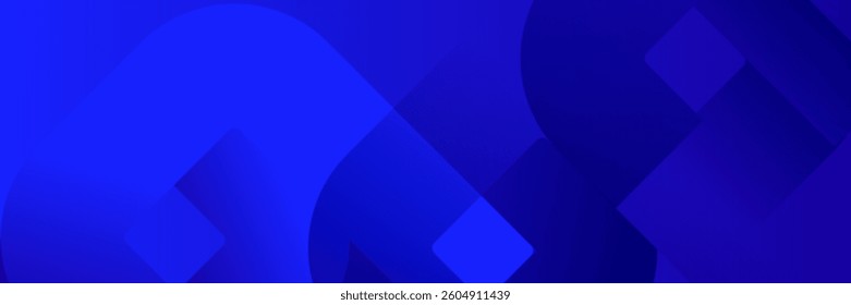 Abstract Blue fluid gradient Geometric banner design background.