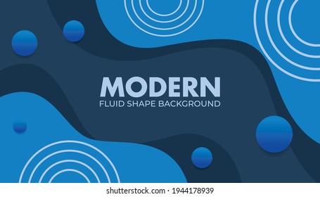 Abstract Blue Fluid Shape Modern Background