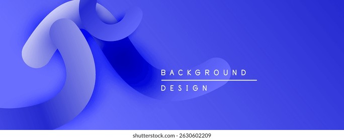 Abstrakte blaue flüssige Formen überlappen sich. Farbverlauf schafft Tiefe, modernes Gestaltungselement für Hintergründe, Präsentationen. Minimalistische Ästhetik.
