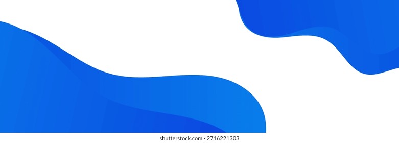 Abstract Blue Fluid Wavy Shapes Background on White. Modern Trendy design in Vector Illustration