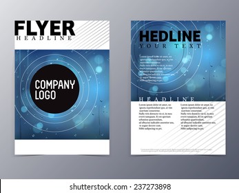 abstract blue flyer design template vector a4 for use as company annual report, poster,flyer