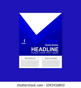 Abstract blue flyer design vector.