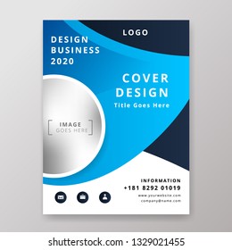 Abstract Blue Flyer Template. Brochure Design Vector.