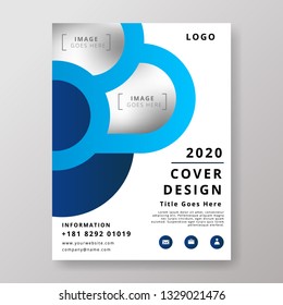 Abstract Blue Flyer Template. Brochure Design Vector.