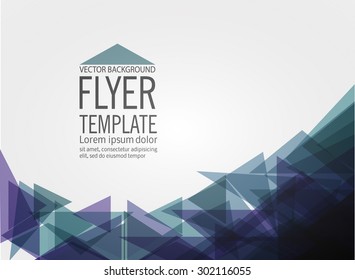 Abstract blue flyer template - Vector background design elements