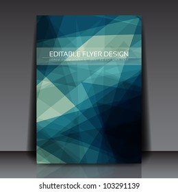 Abstract blue flyer vector template