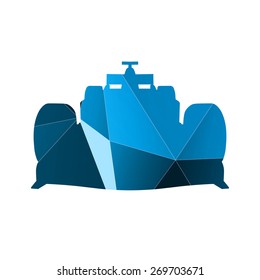 Abstract blue formula car
