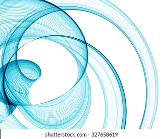 Abstract Blue Fractal Lines. Vector Illustration EPS 10