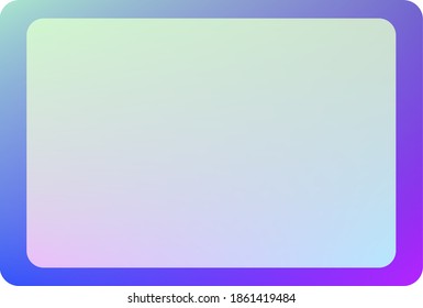 Abstract blue frame gradient blank background vector. Soft minimalist web design illustration, sky or water concept framework design for advertising