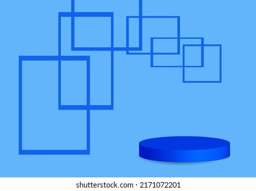 Abstract blue frame with stage stylish design vector