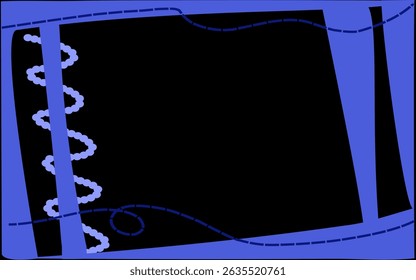 Marco azul Abstractas con fondo de líneas onduladas