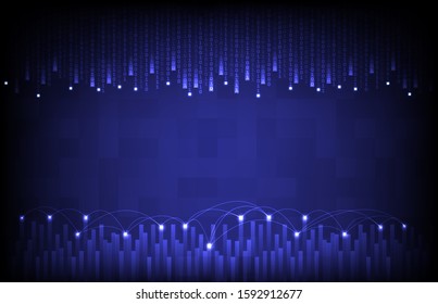 abstract blue futuristic background of dot glowing internet connection 