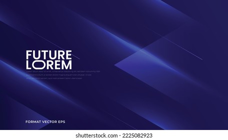 Abstract Blue Futuristic Background with Geometric Overlay Triangle Shapes. Dynamic Background for Sport, Technology, Movement, Speed concept. Vector illustration