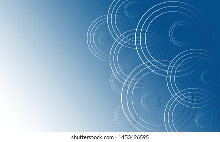 Abstract blue futuristic background with glowing neon circles. Vector graphic illustration.