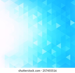 Abstract blue futuristic background with triangles.
