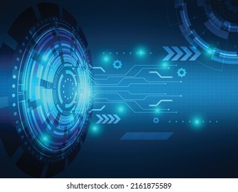 abstract blue futuristic cyber technology background vector illustration
