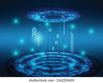abstract blue futuristic cyber technology background vector illustration