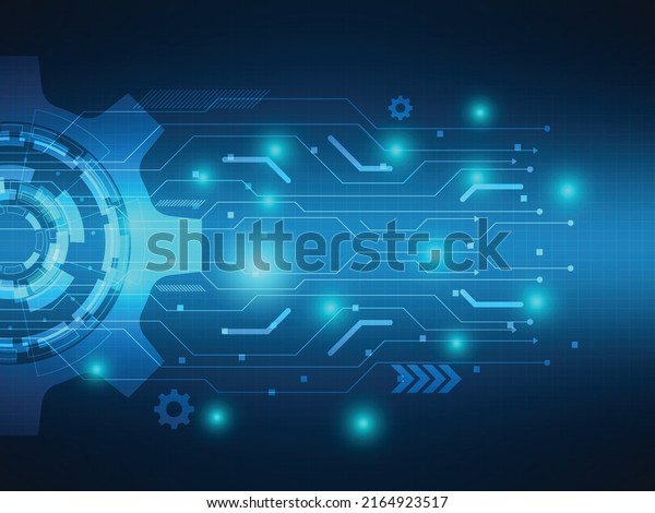 Abstract Blue Futuristic Cyber Technology Background Stock Vector ...