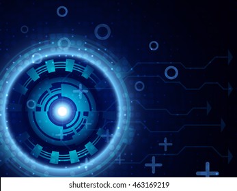 Abstract blue futuristic digital technology background. Vector illustration EPS10