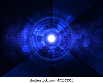 Abstract blue futuristic digital technology background. Vector illustration
