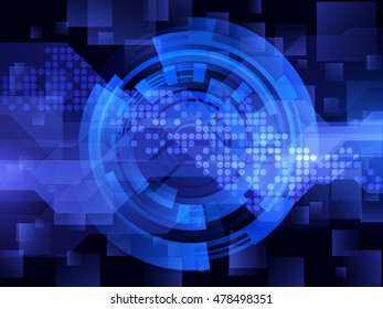 Abstract blue futuristic digital technology background. Vector illustration EPS10