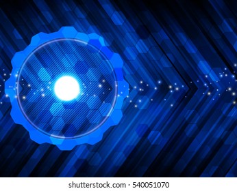 Abstract blue futuristic digital technology background. Vector illustration