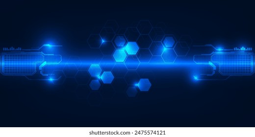 Abstract blue futuristic empty space and background.Vector illustrations.