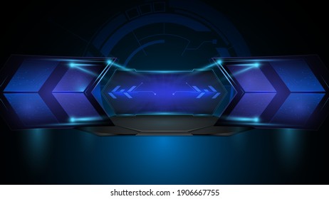 abstract blue futuristic gaming concept design background
