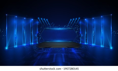
abstract blue futuristic gaming concept design background eps 10 vector