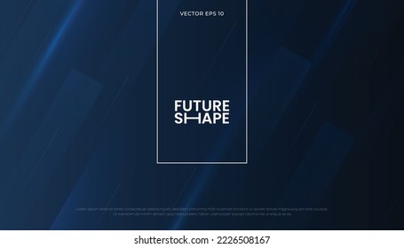 Abstract Blue Futuristic Geometric Background. Cool Background with Overlay Shapes for Sport, Technology, Speed, Movement Concept. Vector Illustration