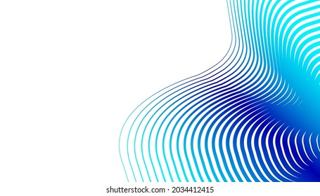 Abstract blue futuristic geometric pattern with wavy lines for banner, posters, and wallpaper. Vector