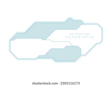 Abstract blue futuristic linear frame technology background. Minimal hi-tech elements for web design, brochure, template and covers. Vector design