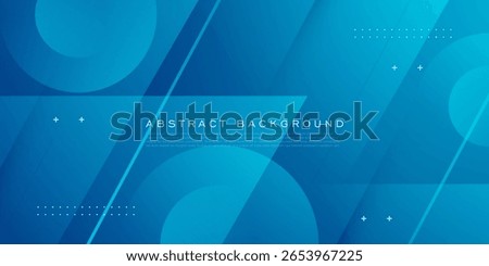 Abstract blue futuristic overlap triangle and circle shapes pattern background. Simple and trendy banner background concept. Eps10 vector